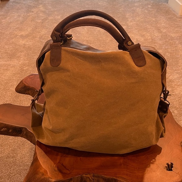 Jesslyn Blake Large Canvas Leather Bag - Picture 1 of 10